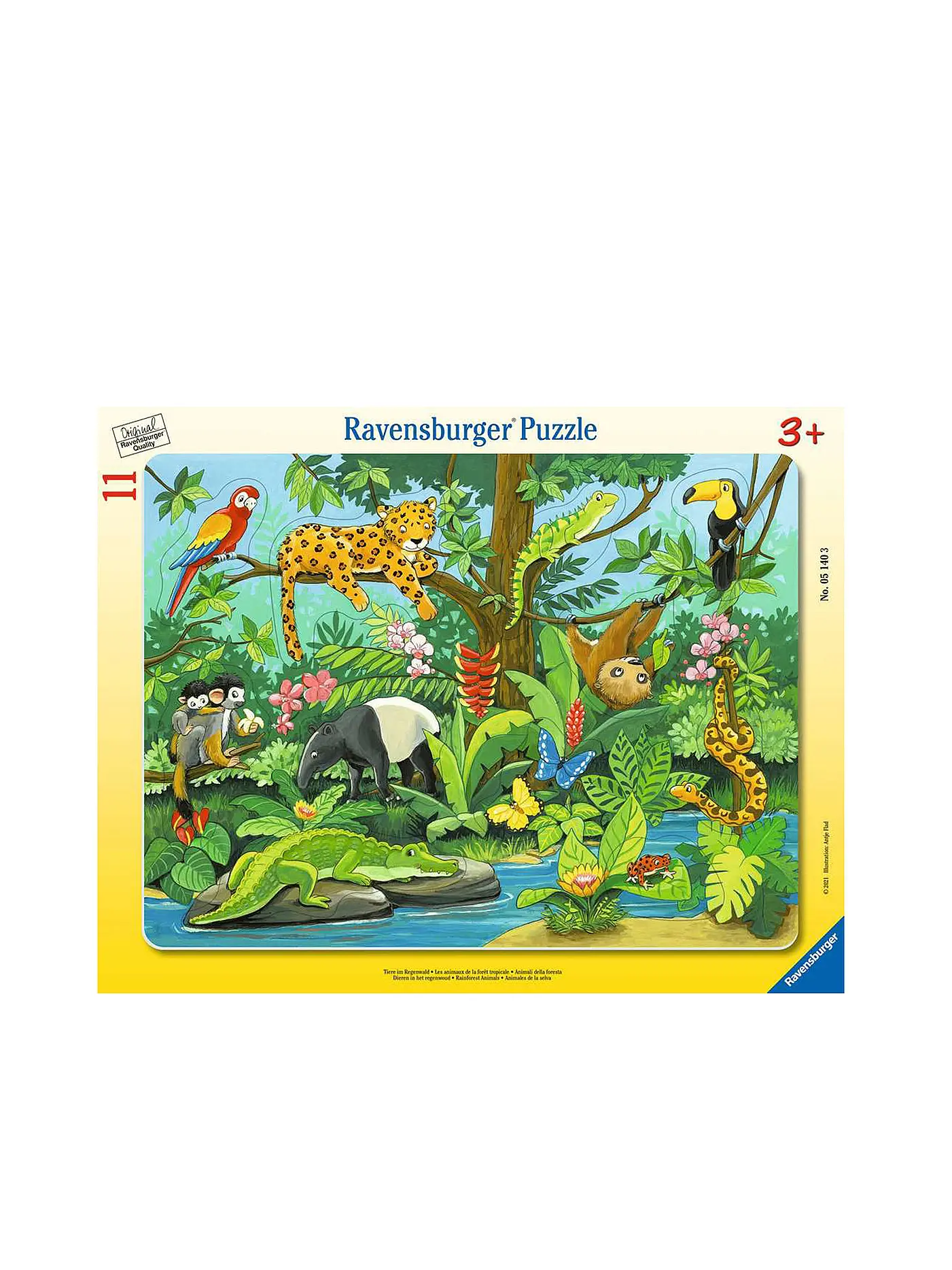 RAVENSBURGER | Kinderpuzzle - Tiere im Regenwald  11 Teile | 